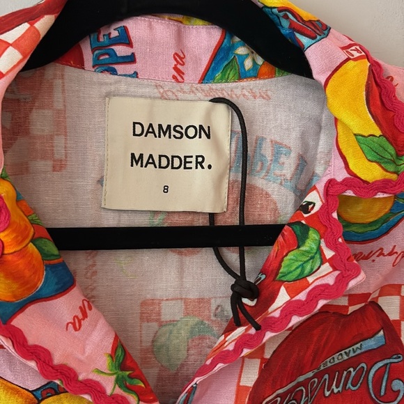 Damson Madder Chlo Fruit Print Linen Shirt - Picture 4 of 12